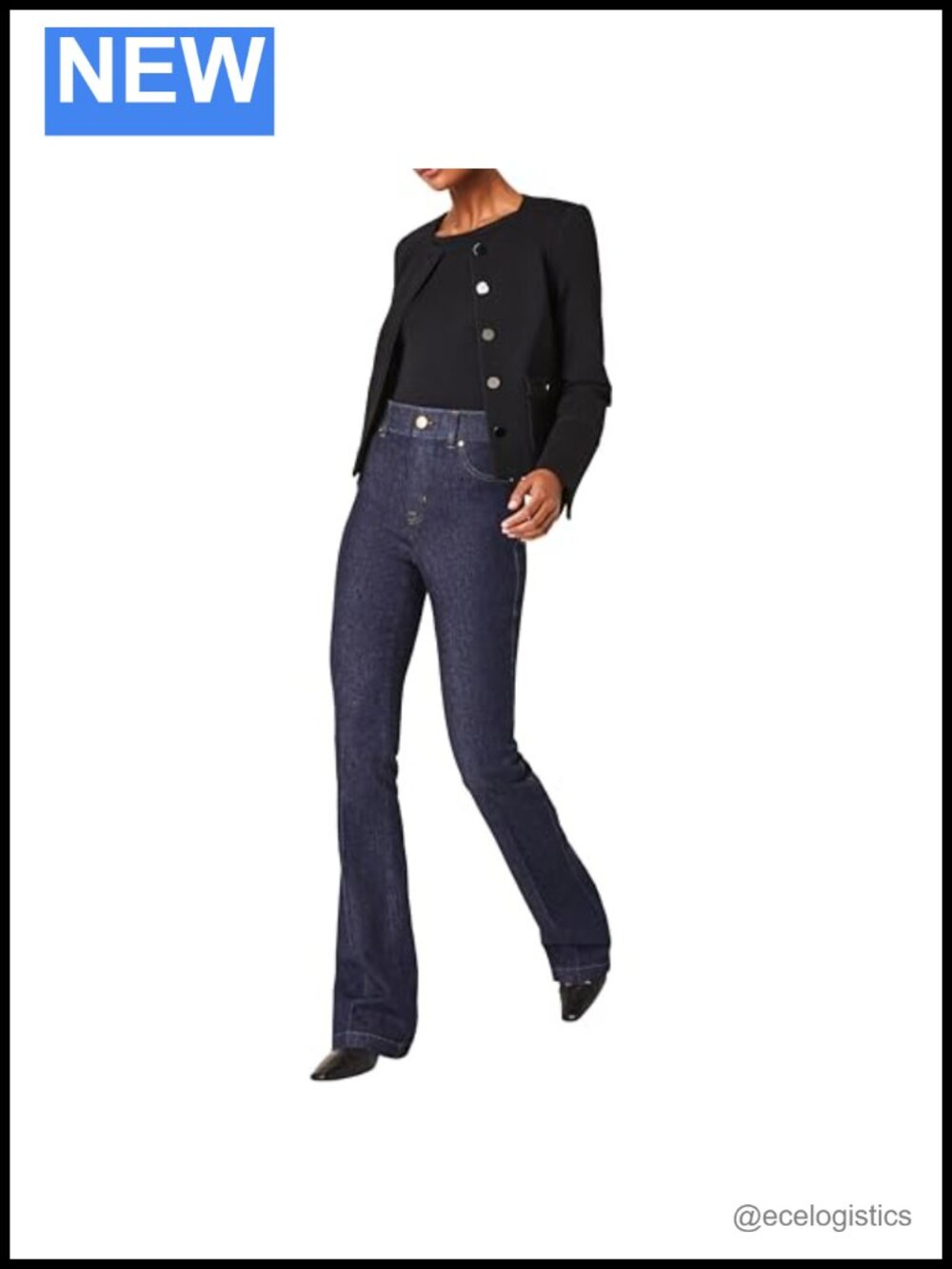 SPANXshape Original EveryWear Flare Jeans, High Rise, 4-Way Stretch, Tummy